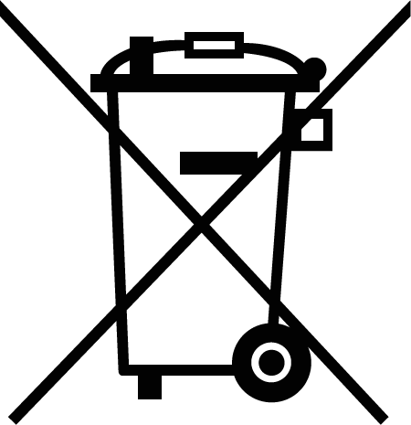 Symbol durchgestrichene Mülltonne
