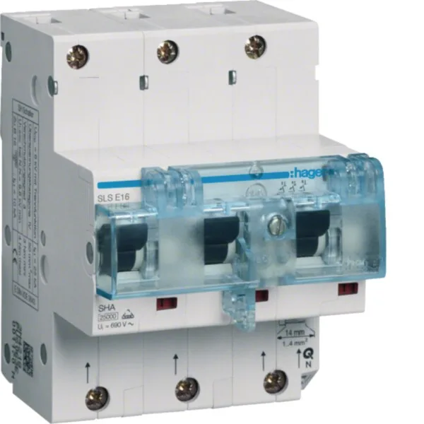 Hager HTN316E SLS-Schalter 3P E-16A Hutschiene