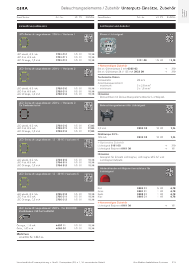 Gira Katalog Deutschland / Österreich 2027/2028, Seite 219