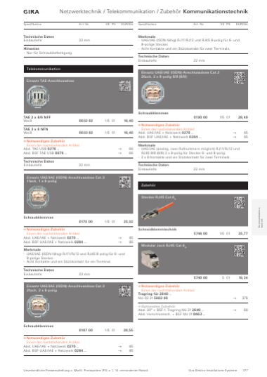 Gira Katalog Deutschland / Österreich 2027/2028, Seite 377