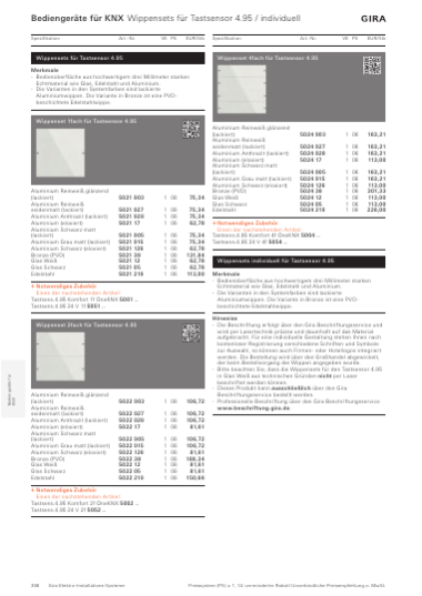 Gira Katalog Deutschland / Österreich 2027/2028, Seite 398