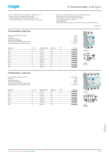Hager Installationsverteilungen und Schalt-/ Schutzgeräte Katalog 2025/2026, Seite 1137
