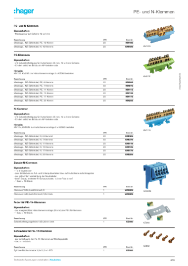 Hager Installationsverteilungen und Schalt-/ Schutzgeräte Katalog 2025/2026, Seite 661