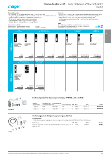 univers Z - Zähler­platz­liste Region Ost, Seite 45