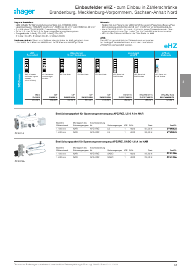 univers Z - Zähler­platz­liste Region Ost, Seite 61