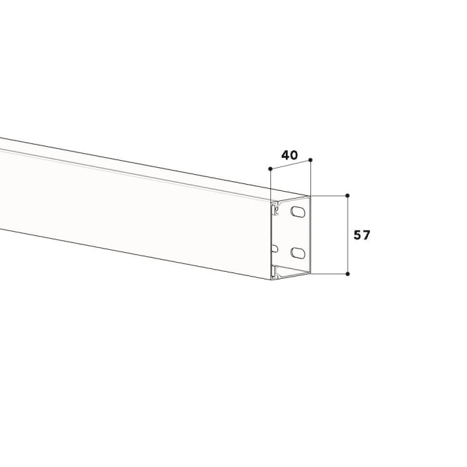 GGK 3638 LFG 40x60-9005 Leitungsführungskanal PVC mit Bodenlochung schwarz