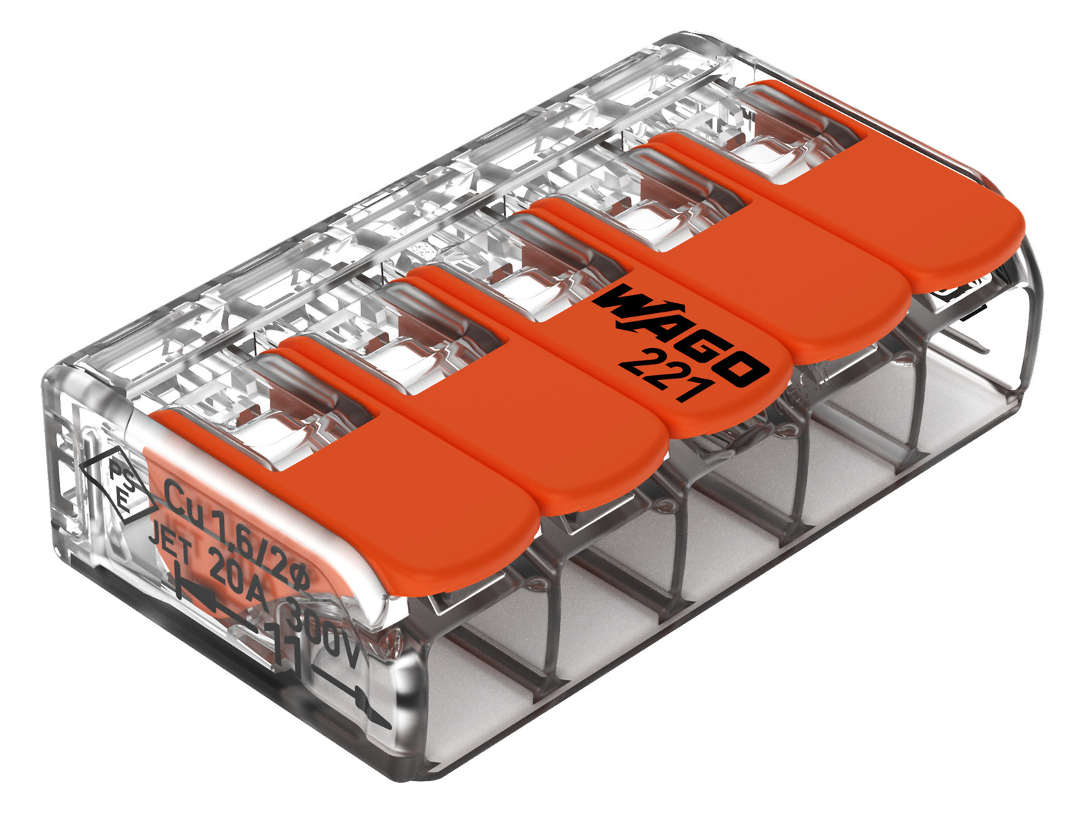 WAGO 221-415 COMPACT-Verbindungsklemme für alle Leiterarten max. 4 mm²