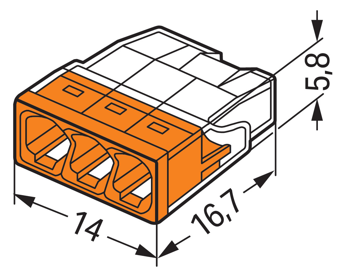 Wago 2273-203 COMPACT-Verbindungsdosenklemme für eindrähtige Leiter max.2,5mm² Wago 2273-203 COMPACT-Verbindungsdosenklemme für eindrähtige Leiter max.2,5mm²