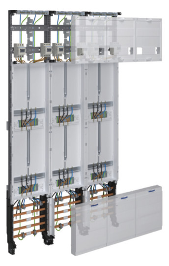 Hager ZL53X8T Komplettfeld univers Z 6 Zählerplätze 3-Punkt 1350mm 3-feldig