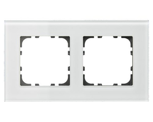 MDT BE-GTR2W.01 Glasrahmen 2-fach Weiß für 55mm Schalterprogramme
