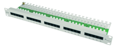 Telegärtner 100007031 19" Panel ISDN/TEL 1HE J02023L0014 kurz 25 Port MPPI25-H lichtgrau 