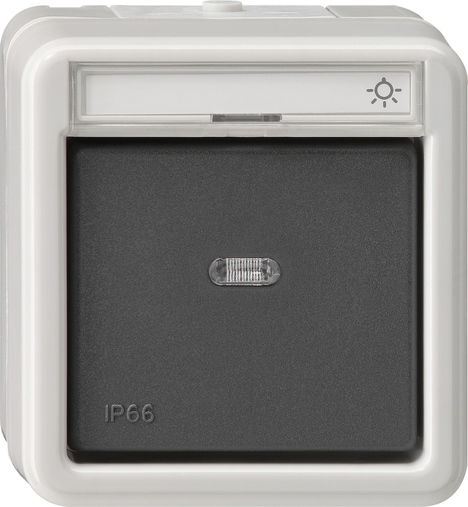 Gira 015631 Wipptaster Wechsler Beschriftungsfeld WD AP Grau