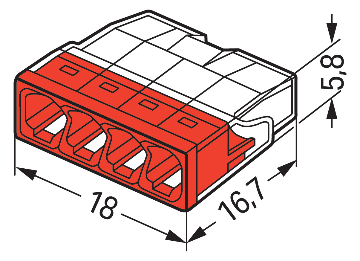 WAGO 2273-204 COMPACT-Verbindungsdosenklemme für eindrähtige Leiter max.2,5mm²