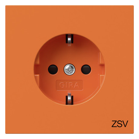 Gira 4453709 SCHUKO-Steckdose mit erhöhtem Berührungsschutz ZSV Flächenschalter Orange