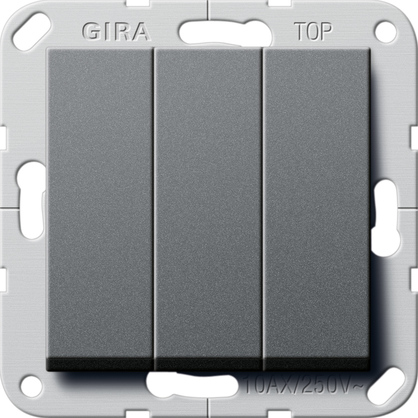 Gira 283228 Wippschalter 3-fach Wechselschalter System 55 anthrazit Gira 283228 Wippschalter 3-fach Wechselschalter System 55 anthrazit