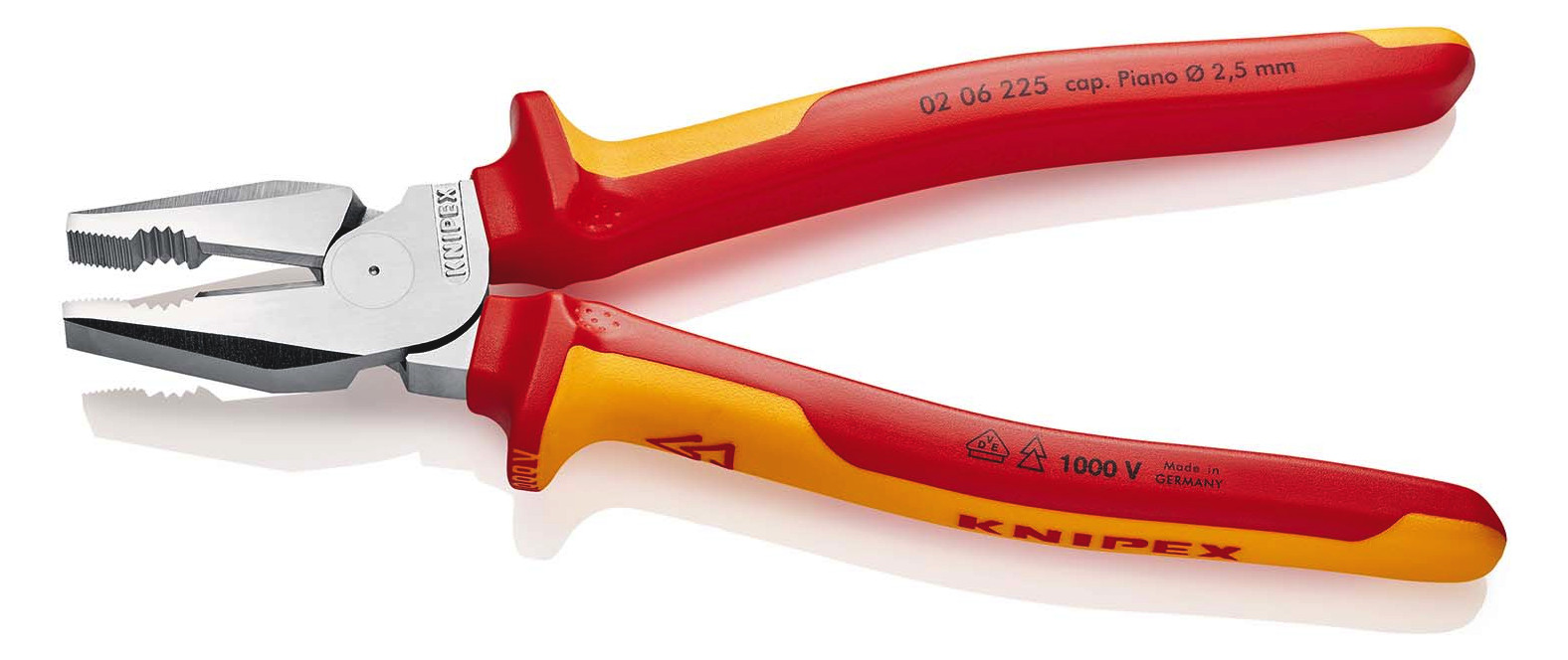 Knipex 0206225 Kraft-Kombizange 225mm verchromt Kunststoffhülle Knipex 0206225 Kraft-Kombizange 225mm verchromt Kunststoffhülle