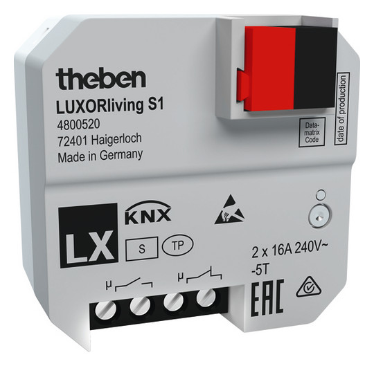Theben 4800520 LUXORliving S1 UP-Schaltaktor 1 Kanal Theben 4800520 LUXORliving S1 UP-Schaltaktor 1 Kanal