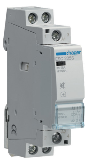 Hager ESC225S Installationsschütz 25A brummfrei 2Schließer 230V