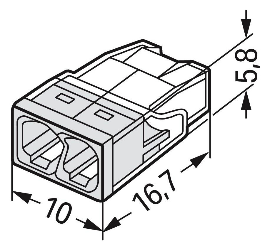 WAGO 2273-202 COMPACT-Verbindungsdosen- klemme für eindrähtige Leiter max.2,5mm² 