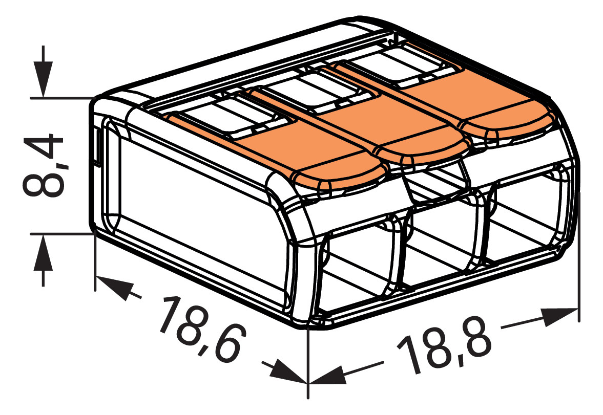 WAGO 221-413 COMPACT-Verbindungsklemme für alle Leiterarten max. 4mm² transparent 50 Stück WAGO 221-413 COMPACT-Verbindungsklemme für alle Leiterarten max. 4mm² transparent 50 Stück