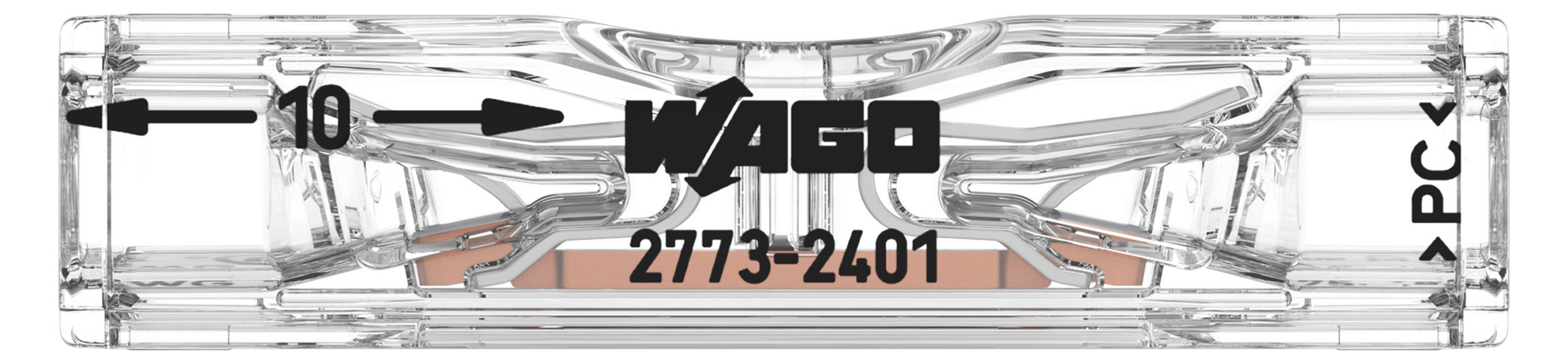 Wago 2773-2401 Durchgangsverbinder zum Stecken max. 4qmm 2 Leiter transparent 