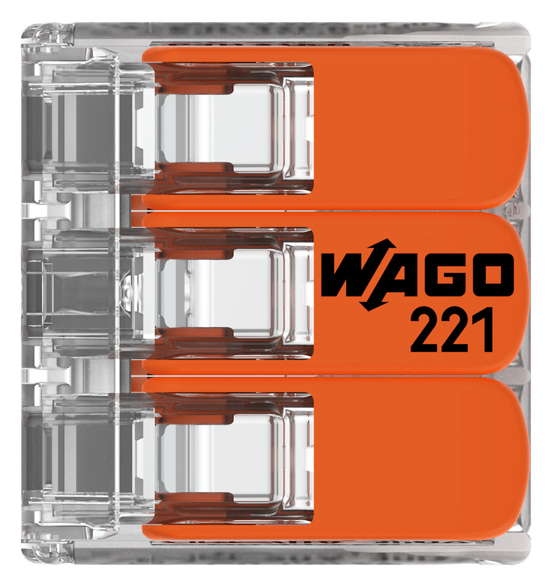 WAGO 221-413 COMPACT-Verbindungsklemme für alle Leiterarten max. 4mm² transparent 50 Stück