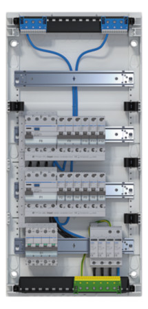 Hager VA48BV2 Kleinverteiler volta APV 4x12PLE IP30 bestückt & verdrahtet