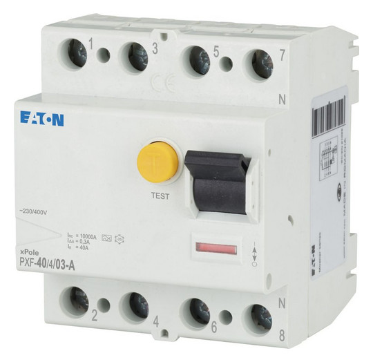 Eaton PXF-40/4/03-A FI-Schalter 40A 4p 300mA Typ A Eaton PXF-40/4/03-A FI-Schalter 40A 4p 300mA Typ A