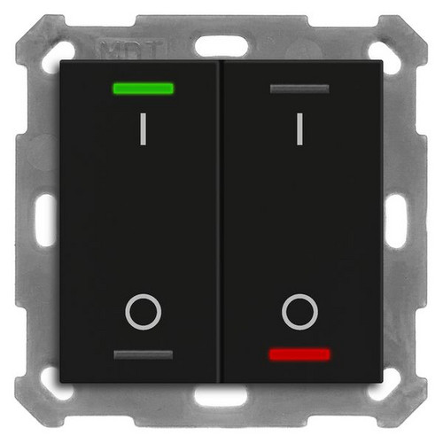MDT BE-TAL550206.B1 KNX Taster Light 55 2-fach RGBW schwarz matt Schalten MDT BE-TAL550206.B1 KNX Taster Light 55 2-fach RGBW schwarz matt Schalten