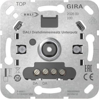 Gira 202600 DALI Drehdimmeinsatz Unterputz Einsatz Gira 202600 DALI Drehdimmeinsatz Unterputz Einsatz