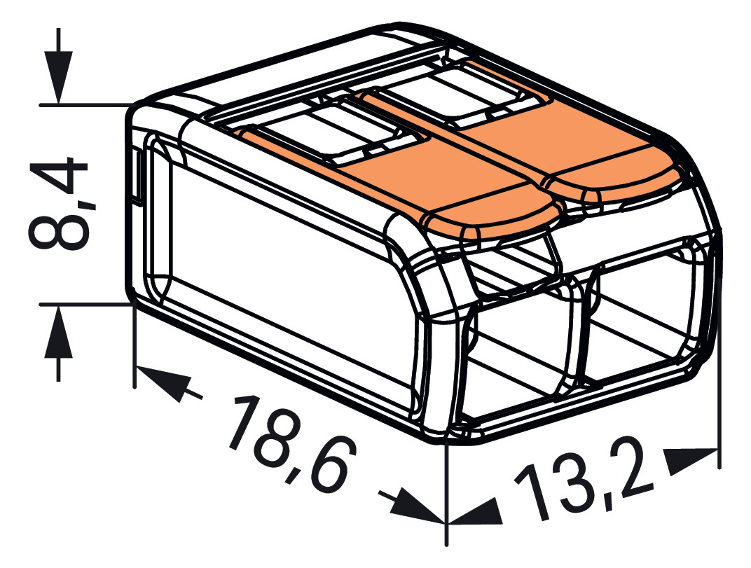 WAGO 221-412 COMPACT-Verbindungsklemme für alle Leiterarten max. 4 mm²