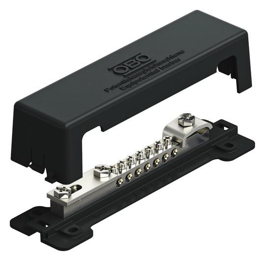 OBO Bettermann 5015111 1809 A Potentialausgleichsschiene V2A schwarz Außenbereich
