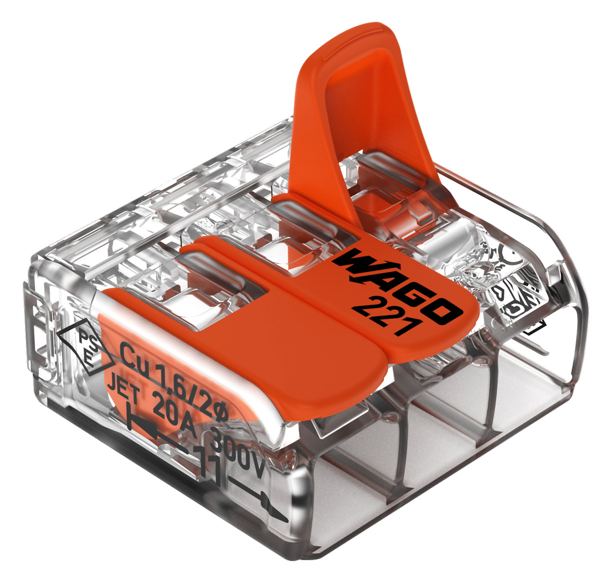 WAGO 221-413 COMPACT-Verbindungsklemme für alle Leiterarten max. 4mm² transparent 50 Stück WAGO 221-413 COMPACT-Verbindungsklemme für alle Leiterarten max. 4mm² transparent 50 Stück