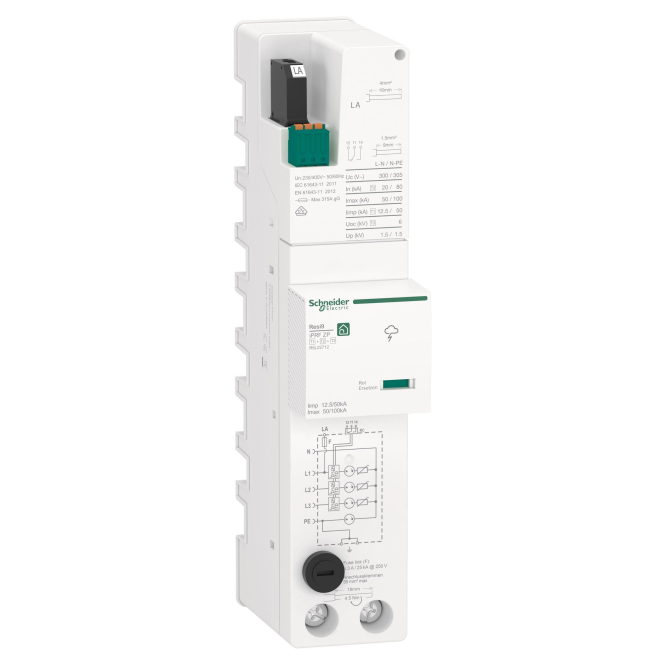 ABN R9L22712 Kombiableiter ZP T1 T2 T3 12,5kA TT/TN-S 3-polig + N mit Spannungsabgriff und Sicherung ABN R9L22712 Kombiableiter ZP T1 T2 T3 12,5kA TT/TN-S 3-polig + N mit Spannungsabgriff und Sicherung
