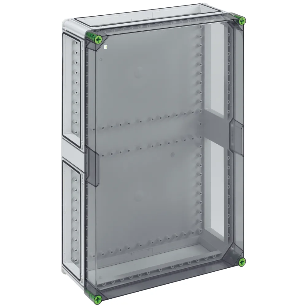 Spelsberg 01000501 Leergehäuse, 4 x Gehäuseverbinder (GGV), mit transparentem Deckel<br><b>Abmessungen: </b>440 x 640 x 179mm
