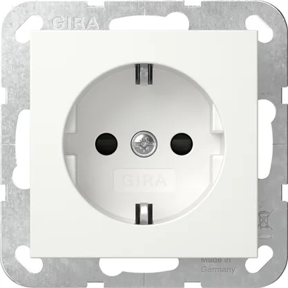 Gira 445303 SCHUKO-Steckdose 16 A 250 V~ mit erhöhtem Berührungsschutz (Safety Plus) System 55 reinweiß glänzend