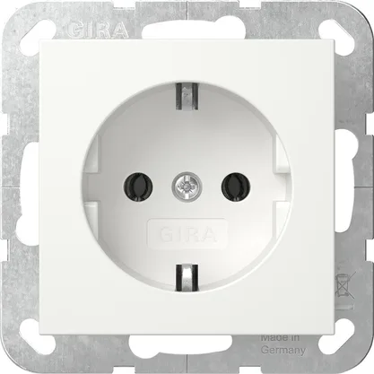 Gira 446603 SCHUKO-Steckdose 16 A 250 V~ ohne Befestigungskrallen System 55 reinweiß glänzend