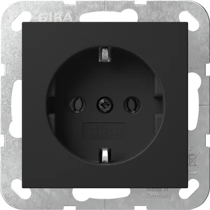 Gira 4188005 SCHUKO-Steckdose 16 A 250 V~ (lackiert) System 55 schwarz matt
