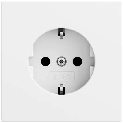 Gira 418072 SCHUKO-Steckdose 16 A 250 V~ (lackiert) Schraubklemmen System 70 reinweiß seidenmatt