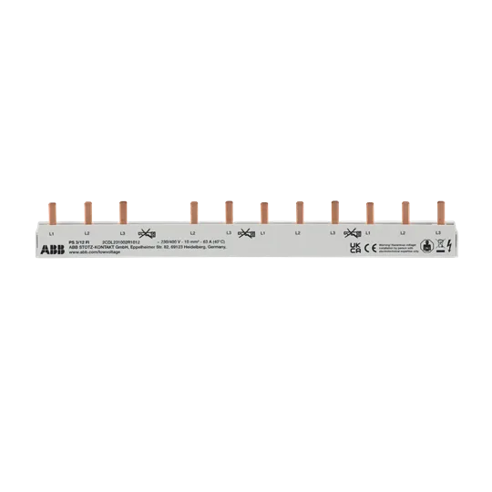 ABB 2CDL231002R1012 Phasenschiene 3-phasig 12 Pins 12TE 10mm² nicht kürzbar 1xF204 + 8xS201