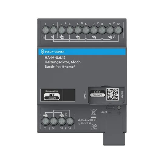 Busch-Jaeger 2CDG510030R0021 Heizungsaktor, 6-fach, 230 V, REG, BJE für Busch-free@home®