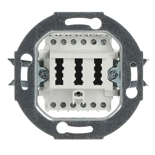 Busch-Jaeger 2CKA000230A0389 Anschlussdosen-Einsatz TAE 2x 6/6 NFF Ausführung: gerade 3-fach weiß