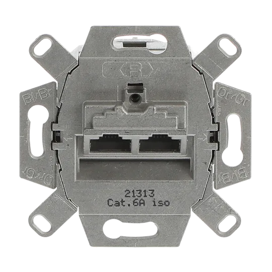 Busch-Jaeger 2CKA000230A0411 UAE-Anschlussdose, RJ45, Cat. 6a iso, geschirmt 2 Steckbuchsen, 8/8-polig