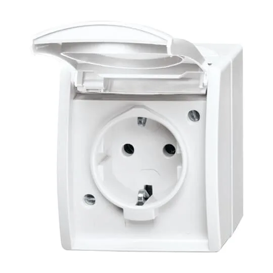 Busch-Jaeger 2CKA002083A0834 SCHUKO® Steckdose mit Klappdeckel 16 A ocean® weiß