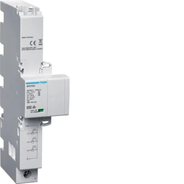Hager SPA700Z Kombiableiter Typ1+2+3, 3P, Iimp 7,5kA TNC, Blitzstrom- und Überspannungsschutz