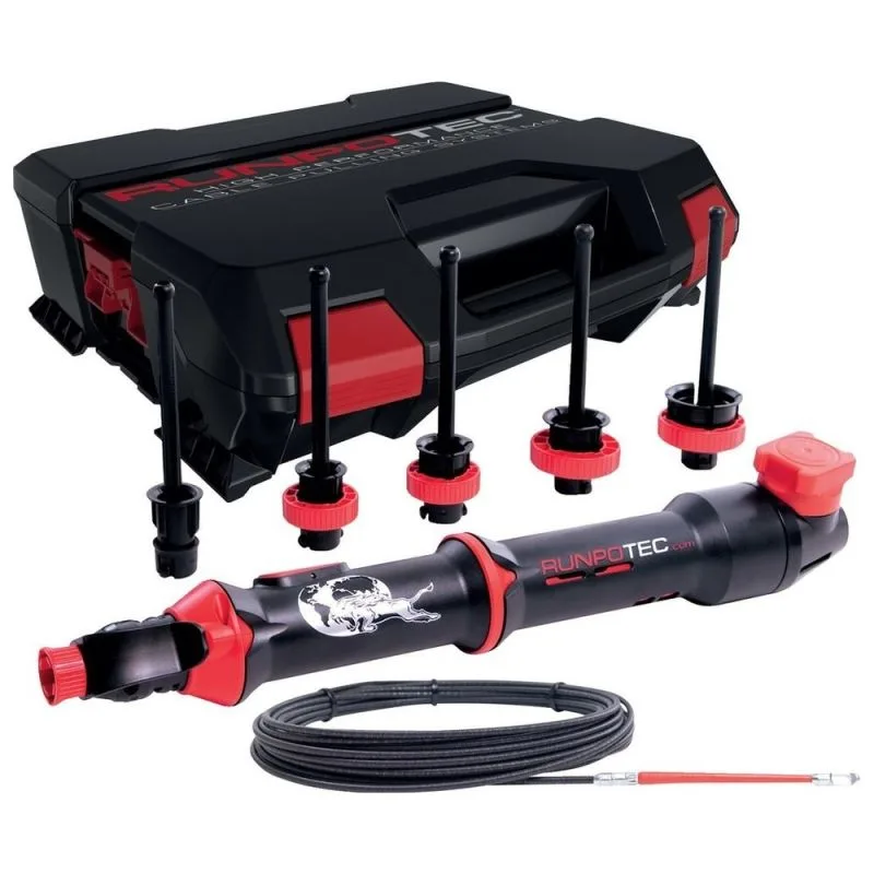 Runpotec 10000 RT2008 Kabeleinziehgerät inkl. MET 4 Metallspirale Ø 4 mm, Länge 15 m im Systemkoffer- optimal für Rohrinnendurchmesser Ø 9 32 mm