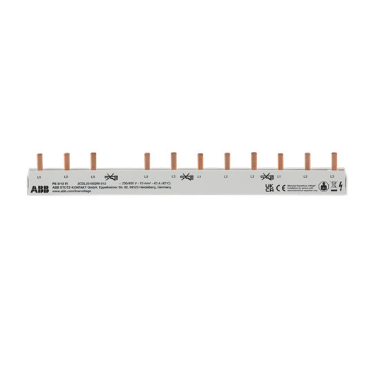 ABB 2CDL231002R1012 Phasenschiene 3-phasig 12 Pins 12TE 10mm² nicht kürzbar 1xF204 + 8xS201