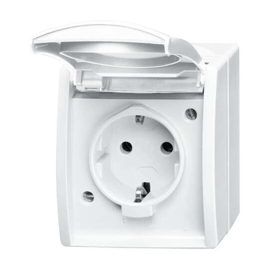 Busch-Jaeger 2CKA002083A0831 SCHUKO® Steckdose mit Klappdeckel 16 A ocean® alpinweiß