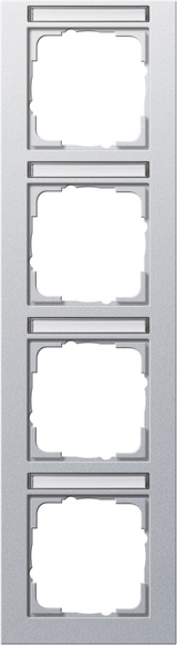 Gira 111425 Abdeckrahmen Gira E2 mit Beschriftungsfeld Farbe Alu (lackiert) 4-fach