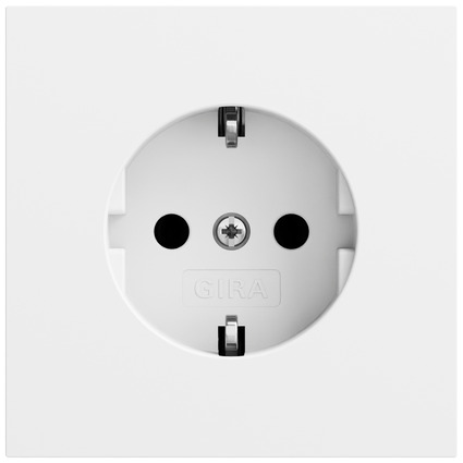 Gira 418072 SCHUKO-Steckdose 16 A 250 V~ (lackiert) Schraubklemmen System 70 reinweiß seidenmatt